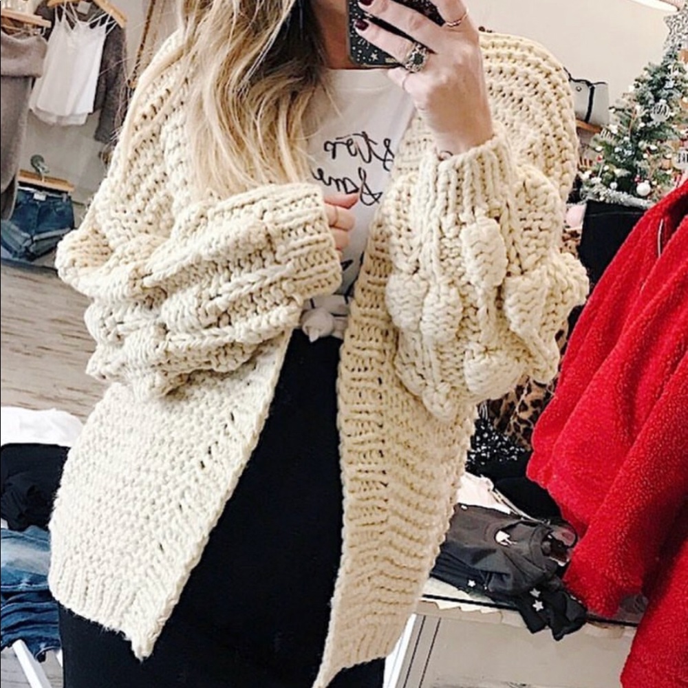 Ball Sleeve Cardigan